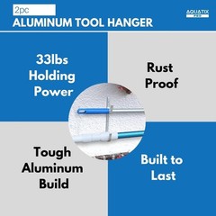 Durable Wall-Mounted 4 Hook Holder for Pool Accessories & Garden Tools