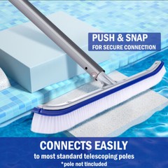 18&Prime; Swimming Pool Brush Cleaning Wall With Aluminum Back Easily Sweep Pool Algae