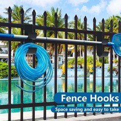 4 Pcs Pool Fence Hooks for Pool Equipment, Black Heavy Duty Fence Hooks for P…