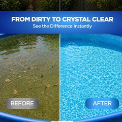 Above Ground Pool Maintenance Kit with Telescoping Pole & Leaf Skimmer Net