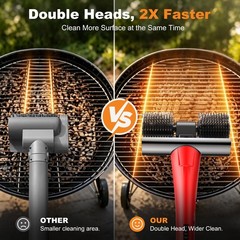 NeatLt Electric Grill Brush for Outdoor Grill, Cordless BBQ Cleaner Red
