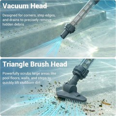 Lightweight Above Ground Pool Vacuum with 2 Brush Heads – Effortless Cleaning