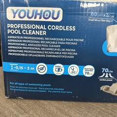 Cordless Handheld Pool Vacuum, 18.5GPM, Detachable Poll, 2x 2L Filters Bags