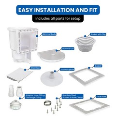 Jed Pool Tools Above Ground Pool Skimmer – Made In Usa Square Mouth