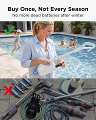 2-in-1 Cordless Handheld Pool Vacuum & Hot Tub Cleaner, Swap-On Replaceable B…