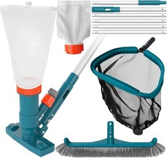 POOLWHALE Pool Cleaning Kit: Vacuum, Rake, Brush & 8Ft Pole