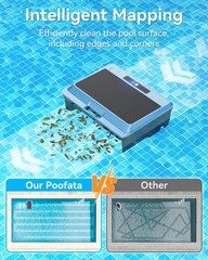 Poofata F1T Solar Powered Robotic Pool Skimmer Surface Cleaner with APP Suppo…