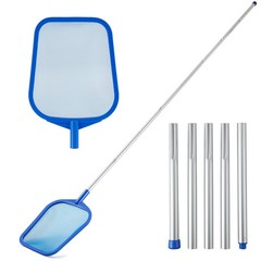 Adjustable Pool Skimmer with Telescoping Pole, Ultra Fine Mesh Net for Pools