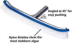 Effortless Cleaning with 18&Prime; Nylon Bristle Pool Brush – Ideal for Walls & Tiles