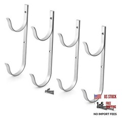 Pool Pole Hanger Premium 4pc Aluminium Holder Set, Ideal Hooks for Telescopic