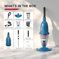 Handheld PC40 Pool Vacuum with 76.8 » Telescopic Pole, Powerful 18.5 GPM Suction