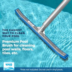 18 Inch Stainless Steel Pool Cleaning Brush for Concrete and Plaster Pools