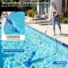 Pool Vacuum for Above Ground Pool, 1427 GPH Powerful Stable Suction, Telescopic