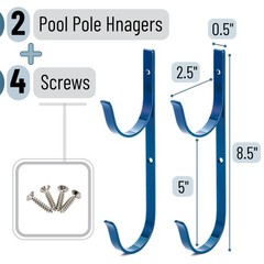 2 Pack Poolside Pool Leaf Skimmer Net Holder for Above Ground Swimming Pool