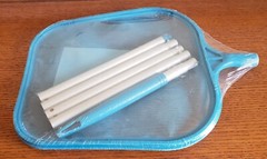 Swimming Pool Spa Pond 4 Foot Leaf Skimmer Net Aluminum Pole Sections Fine Mesh