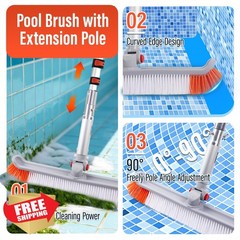 ACTREY Telescoping Pool Pole 16FT with Brush