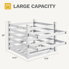 Pool Storage Organizer with 6 Adjustable Hooks, Large Pool Float Holder & Noodle