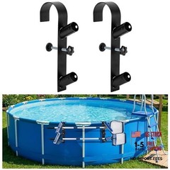 codree Pool Leaf Skimmer Net Holder – Adjustable Above 2 – Curved Black – 2 Pcs