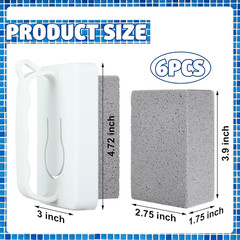 6 PCS Hand-Held Pool Pumice Stones Swimming Pumice Pool Tile Stone Replacement P