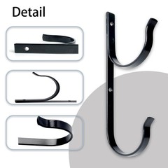 2 Pcs Set Pool Pole Hangers Heavy Duty Black Aluminium Holder with Screws Per…
