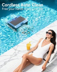 Poofata F1T Solar Powered Robotic Pool Skimmer Surface Cleaner with APP Suppo…