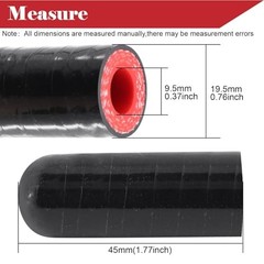 Silicone Coolant Cap Vacuum Hose Plug with Clamp,High Temperature 3/8&Prime;(9.5mm)