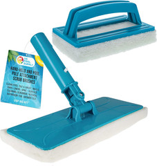 Pool Cleaning Brush Set Hand Held and Pool Pole Attachment Surface Scrubbing