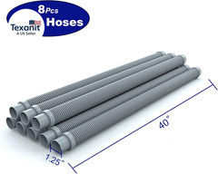 Professional Swimming Pool Vacuum Cleaner Hose -1.5” 8 Piece Hoses for Pool Vacu