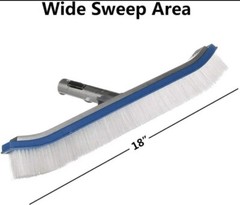 Brand NEW 18&Prime; Curved Wall Floor Brush for In/Above Ground Swimming Pool Summer