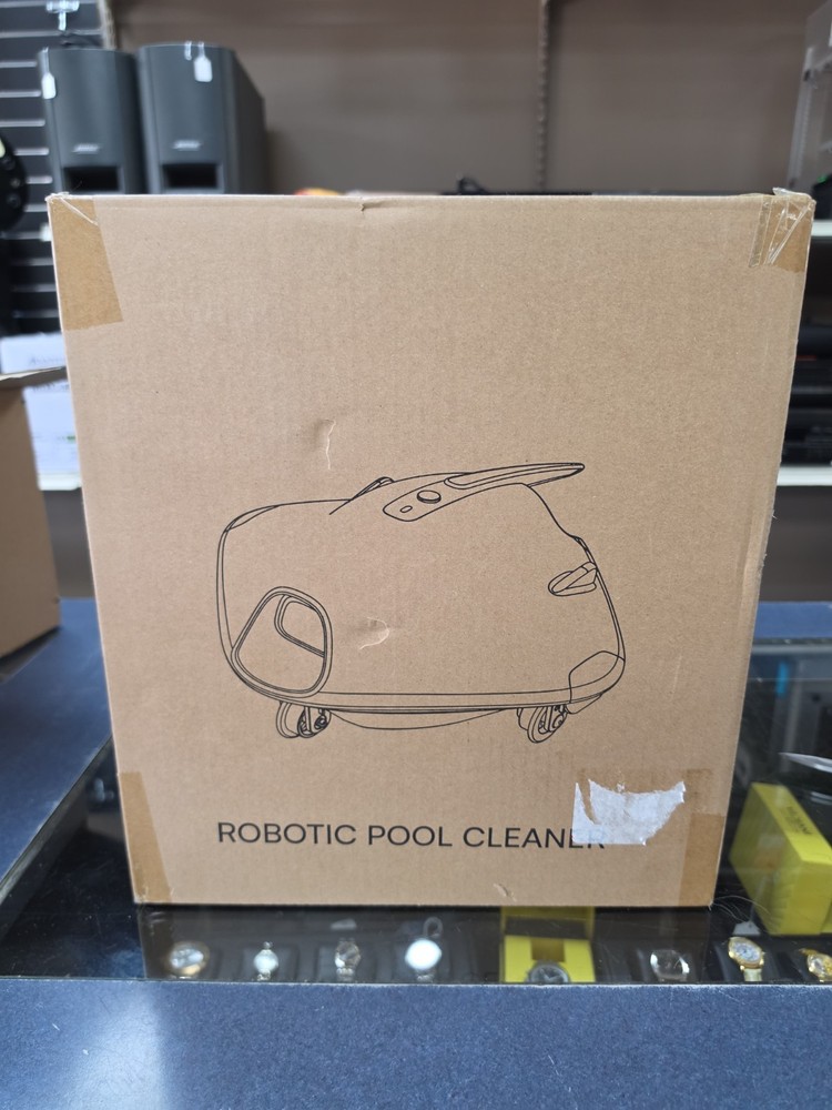 POOLMR CORDLESS ROBOTIC POOL CLEANER – ABOVE GROUND POOL VACUUM – WHITE/BLACK