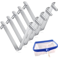 5PCS Pool Pole Clips, V-Shaped Stainless Steel Brush Clips