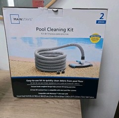 Mainstays Pool Vacuum Kit 2-Piece 25ft UV-Resistant Hose+Swivel Head 1.25&Prime;/1.5&Prime;