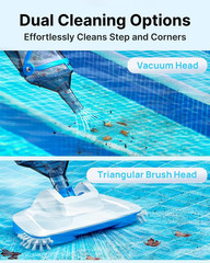 2026 Update for Motor, L2 Pool Vacuum for above Ground & Inground Pools, Recharg