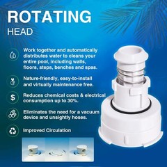 PCC2000 Rotating Pop Up Head Nozzle for Paramount in-Floor Cleaning System White