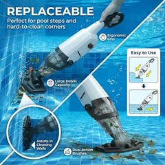 Handheld Pool Vacuum Cleaner, Updated Cordless Pool Cleaner with Powerful Suc…