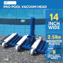 Heavy Duty Pool Vacuum Head with Wheels & Aluminum Handle – Effortless Cleaning