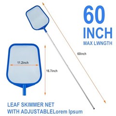 Pool Skimmer – Pool Skimmer Net with 5 Section Pool Skimmer Net with Pole