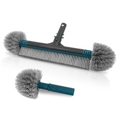 20&Prime; Detachable Pool Brush Head with Durable Nylon Bristles & EZ Clip Handle – Cl