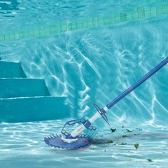 Blue Automatic Pool Vacuum Cleaner Suction Powered, Includes 10 Hoses & Spare…