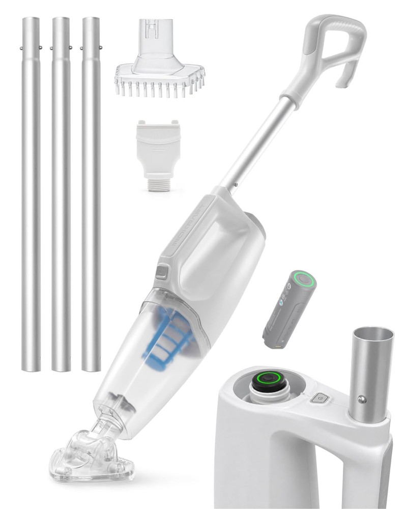 2-in-1 Cordless Handheld Pool Vacuum & Hot Tub Cleaner, Swap-On Replaceable B…