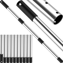 Telescopic 12 Ft Stainless Steel Pool Pole for Skimmer, Brush, Vacuum Cleaning
