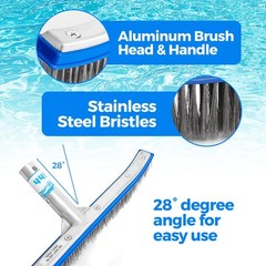 18 Inch Stainless Steel Pool Cleaning Brush for Concrete and Plaster Pools