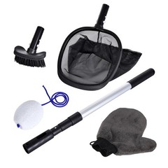 5 Piece Pool Spa Cleaning Maintenance Kit Telescopic Pole Brush Scoop Sponge New