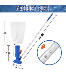 Polog Portable Pool Vacuum Pool Spa Jet Vacuum Cleaner with 5 Section Pole
