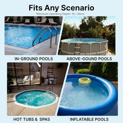 Pool Vacuum Rechargeable 18.5 GPM Suction, 13.4&Prime; Head, 60-Min Runtime