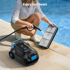 AIRROBO CP02 Cordless Robotic Pool Cleaner, Dual-Brush System, 1.3L Fine-Filter