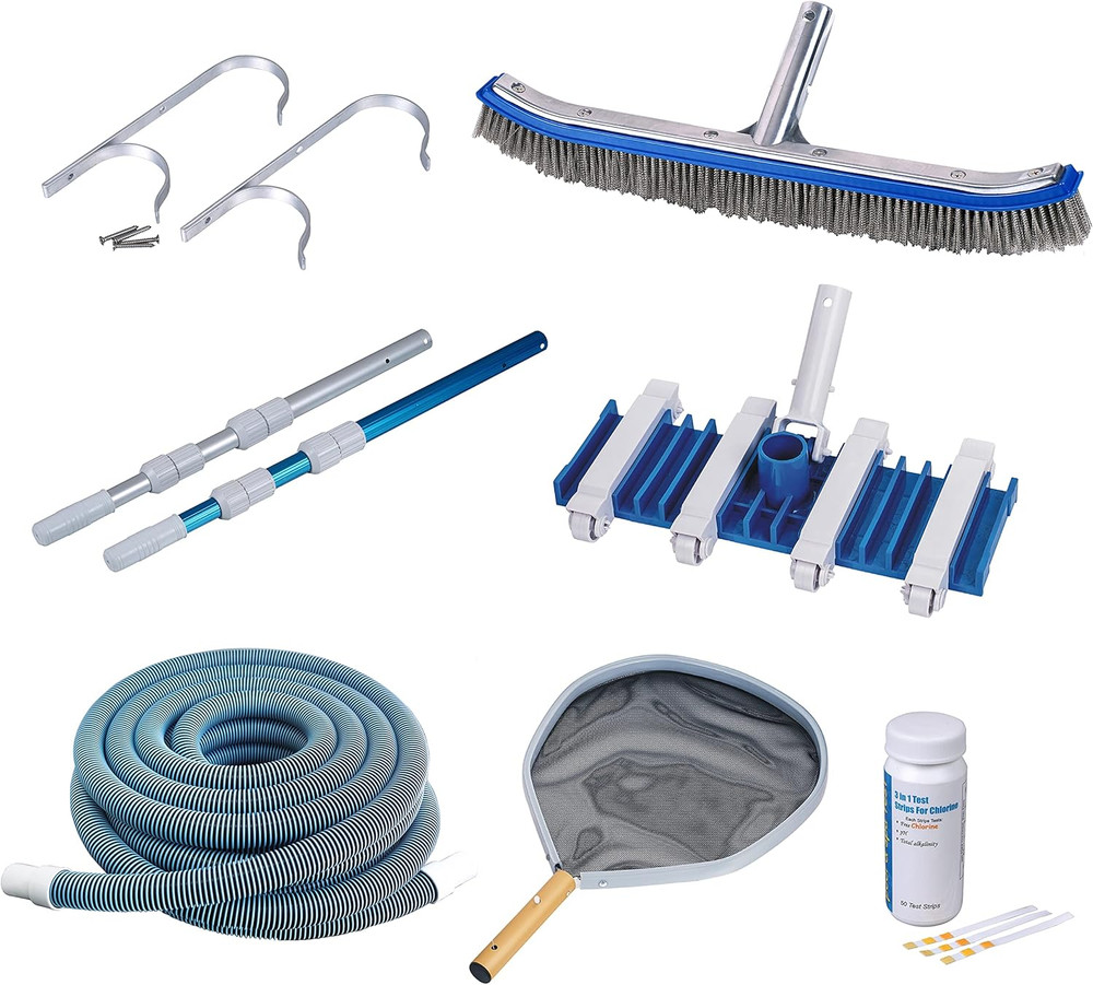 Deluxe Pool Maintenance Kit for in Ground Pool – Includes 15-Ft Telepole, 40-Ft