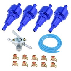 Windance 4Pcs 1/4inch Fuel Filter Fuel Switch Fuel Line Replacement Kit,1M Blue