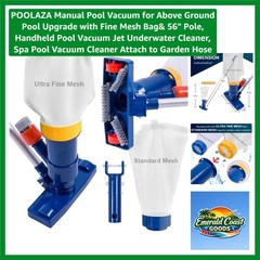 Manual Pool Vacuum with 56&Prime; Aluminum Pole & Fine Mesh Bag – Effortless Cleaning!
