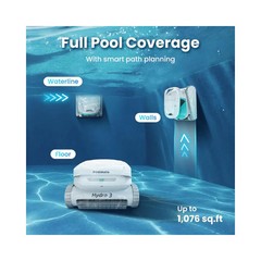 Chasing 200-min Hydro 3 Cordless Robotic Pool Cleaner | Roller Brush Cleaning